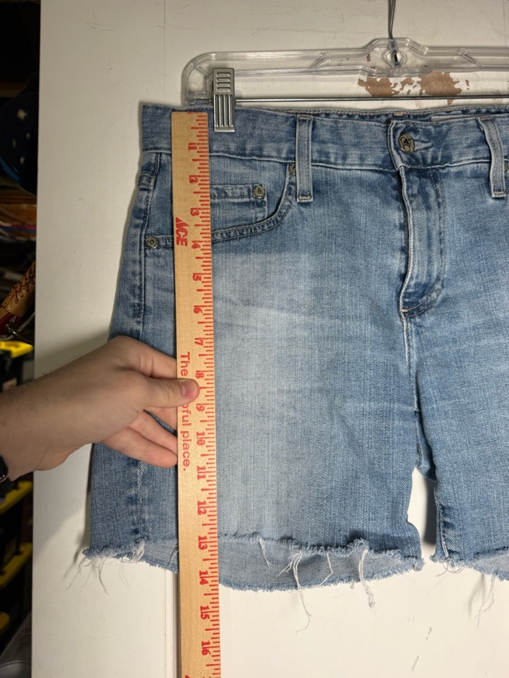AG Adriano Goldschmied Becke Denim
Shorts Cutoff Blue Wash Size 28 Cotton - Picture 3 of 9
